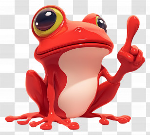 Clown Tree Frog - Red Cartoon Frog Character Transparent PNG