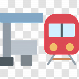 Train Station - Red Train At Station Platform Transparent PNG
