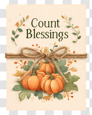 Count Blessings - Count Blessings Autumn Greeting Card Transparent PNG