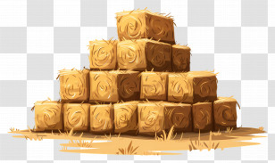 Stack Of Hay - Stack Of Hay Bales In Agricultural Setting Transparent PNG