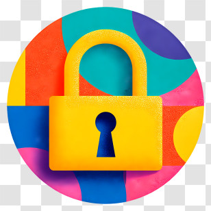 Lock Icon - Colorful Lock Illustration For Security Concept Transparent PNG