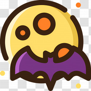 Halloween Moon - Bat In Front Of The Moon Transparent PNG