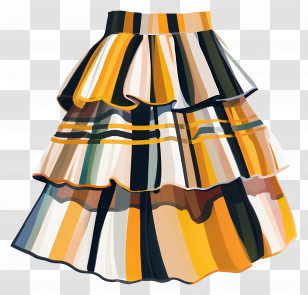 Striped Skirt - Striped Fashion Skirt Transparent PNG