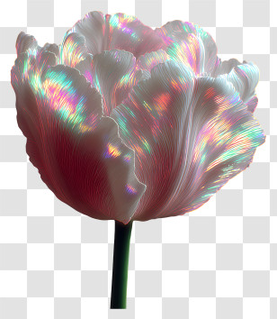 Iridescent Floral Art - Iridescent Pink Tulip Clipart Transparent PNG
