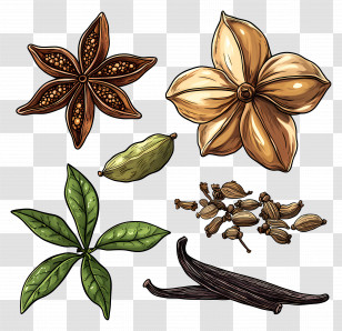 Herbs And Spices - Spices And Herbs Collection Illustration Transparent PNG