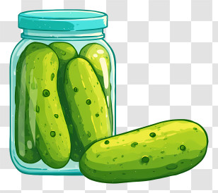 Pickle Jar - Jar Of Green Pickles Transparent PNG