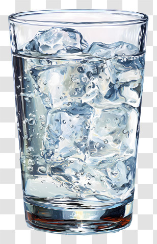 Sparkling Water - Refreshing Glass Of Ice Water Transparent PNG
