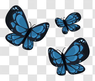 Butterfly - Blue Butterflies Artistic Illustration Transparent PNG