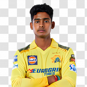 Chennai Super Kings - Cricketer In Yellow Chennai Team Jersey Transparent PNG