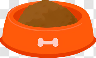 Cartoon - Red Dog Food Bowl With Bone Symbol Transparent PNG