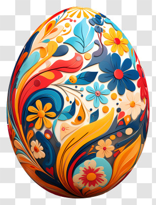 Easter Egg - Beautiful Floral Easter Egg Design Transparent PNG
