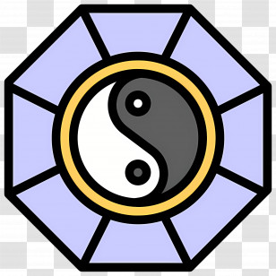 Yin Yang - Yin-Yang Symbol In Octagonal Frame Transparent PNG