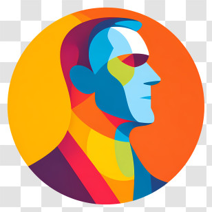 Man Icon - Colorful Abstract Portrait Transparent PNG