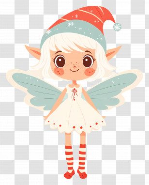 Christmas Fairy - Cute Elf With Wings Illustration Transparent PNG