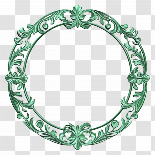 Green Circle Frame - Ornate Green Decorative Frame Transparent PNG