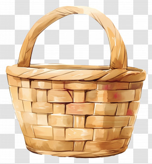 Handled Basket - Woven Basket With Handle Transparent PNG