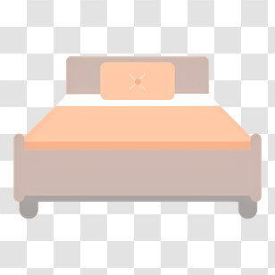 Icon - Comfortable Bed With Orange Bedding Transparent PNG