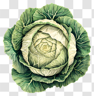 Ornamental - Green Cabbage Illustration Transparent PNG