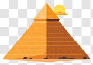 Egypt Pyramid - Ancient Pyramid Illustration With Sun Transparent PNG