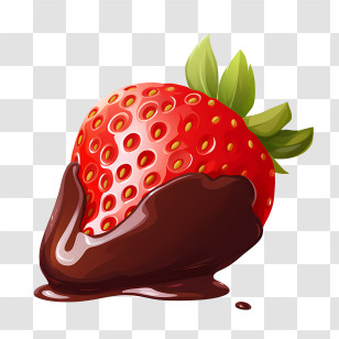 Chocolate Strawberry - Chocolate-Dipped Strawberry Dessert Illustration Transparent PNG