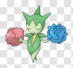 Roselia - Green Plant Cartoon Character Transparent PNG