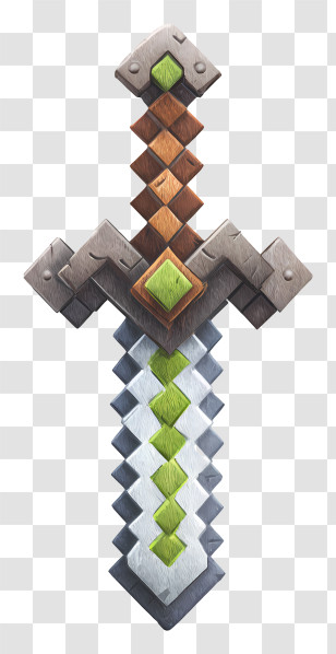 Minecraft Sword - Pixelated Sword Illustration Transparent PNG