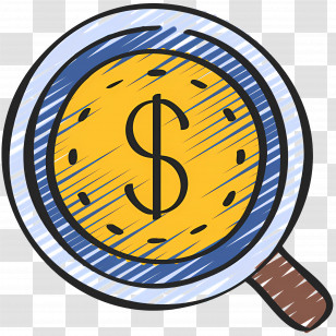 Magnifier Money - Dollar Sign Under Magnifying Glass Transparent PNG