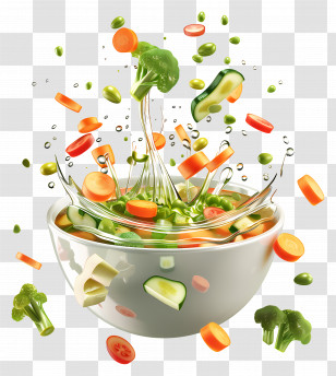 Vegetable Soup - Fresh Vegetable Salad With Carrots And Broccoli Transparent PNG