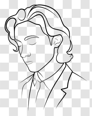 Minimalist Line Art Face - Line Art Portrait Of A Person Transparent PNG