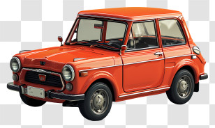 Red Toy Car - Classic Orange Vintage Car Illustration Transparent PNG