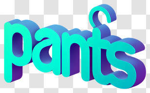 Pants Logo - 3D 'Pants' Wordmark Icon Transparent PNG