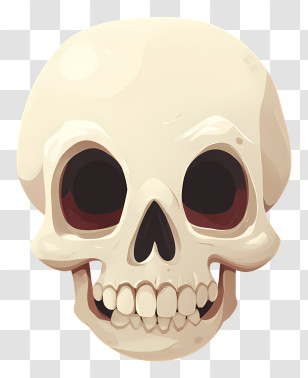 Skull Emoji - Realistic Human Skull Illustration Transparent PNG