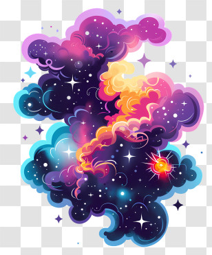 Nebulae - Colorful Galaxy Clouds Illustration Transparent PNG