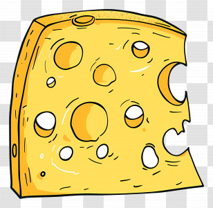 Cheese - Yellow Swiss Cheese With Holes Transparent PNG