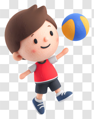 Boy Playing Volleyball - Boy Playing With Ball Transparent PNG