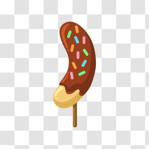 Chocolate Dessert - Chocolate Covered Banana With Sprinkles Transparent PNG