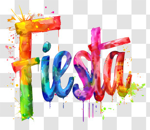 Fiesta - Colorful Fiesta Text Transparent PNG