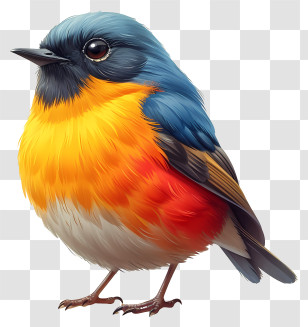 Bird - Colorful Bird With Orange And Blue Plumage Transparent PNG