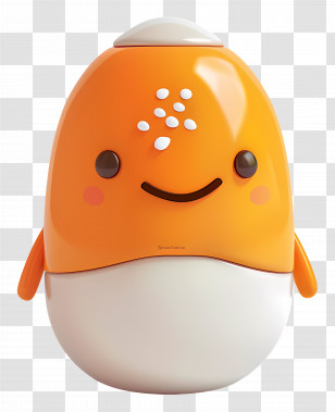 Cartoon Salt Shaker - Cute Orange And White Toy Transparent PNG