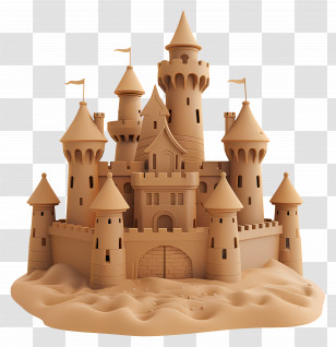 Sand Castle - Intricate Sandcastle Illustration Transparent PNG