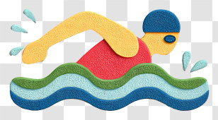 Swim - Colorful Swimmer Illustration Transparent PNG