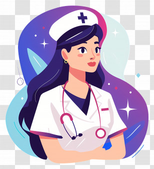 Nurse - Illustration Of A Nurse In Uniform Transparent PNG
