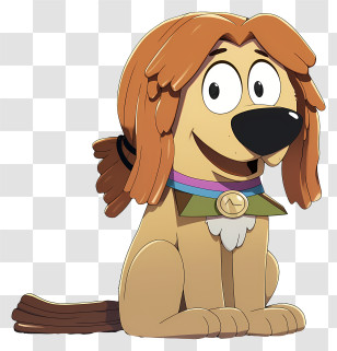 Indy - Happy Cartoon Dog With Collar Transparent PNG