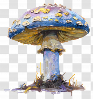 Oil Painting - Colorful Mushroom Painting Transparent PNG