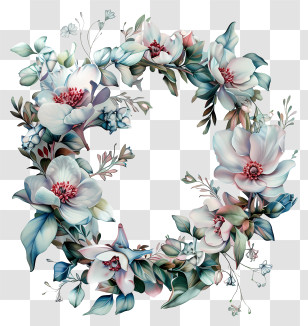 Flower Wreath - Beautiful Floral Wreath Transparent PNG