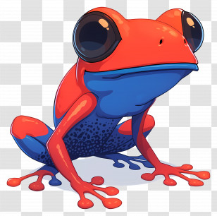 Poison Dart Frog - Colorful Cartoon Frog Transparent PNG