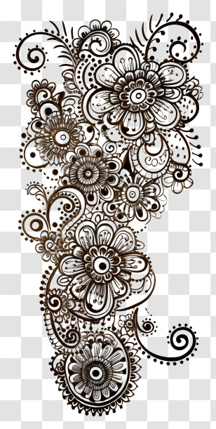 Gear Artwork - Intricate Floral Design Pattern Transparent PNG