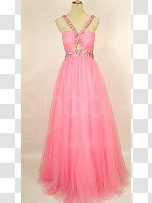 Gown Shoulder Cocktail Dress Satin - Pink - Formal Wear Woman Transparent PNG
