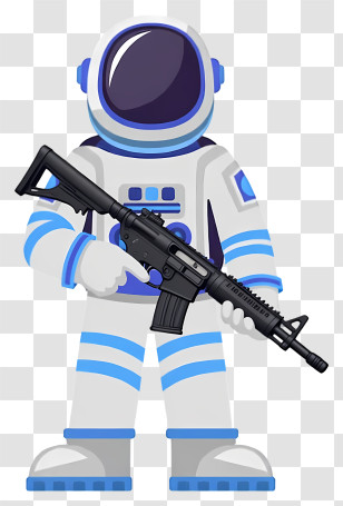 Astronaut - Astronaut Holding A Gun Transparent PNG