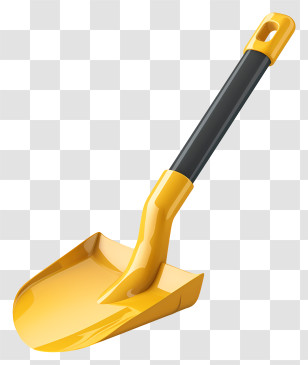 Shovel - Yellow And Black Garden Shovel Illustration Transparent PNG